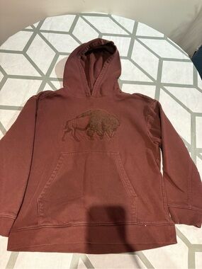 Cat & Jack Boys' Brown Hoodie with Buffalo Embroidery